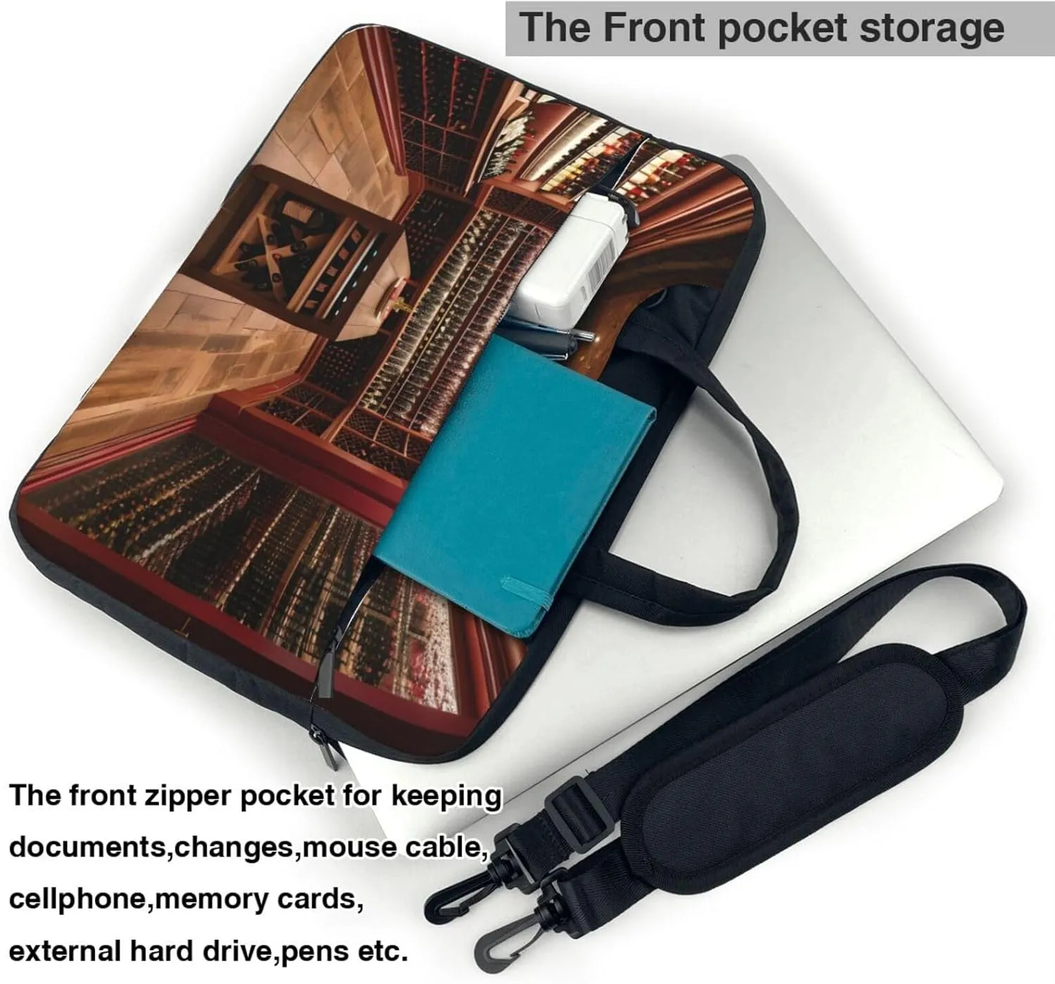 15.6 Inch Laptop Bag - Case with Soft Interior, Multiple Pockets - Ideal, Travel and Business Salmon pattern