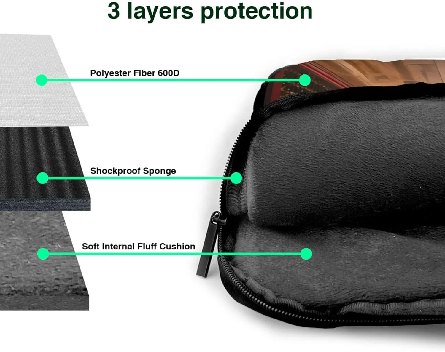 15.6 Inch Laptop Bag - Case with Soft Interior, Multiple Pockets - Ideal, Travel and Business Salmon pattern