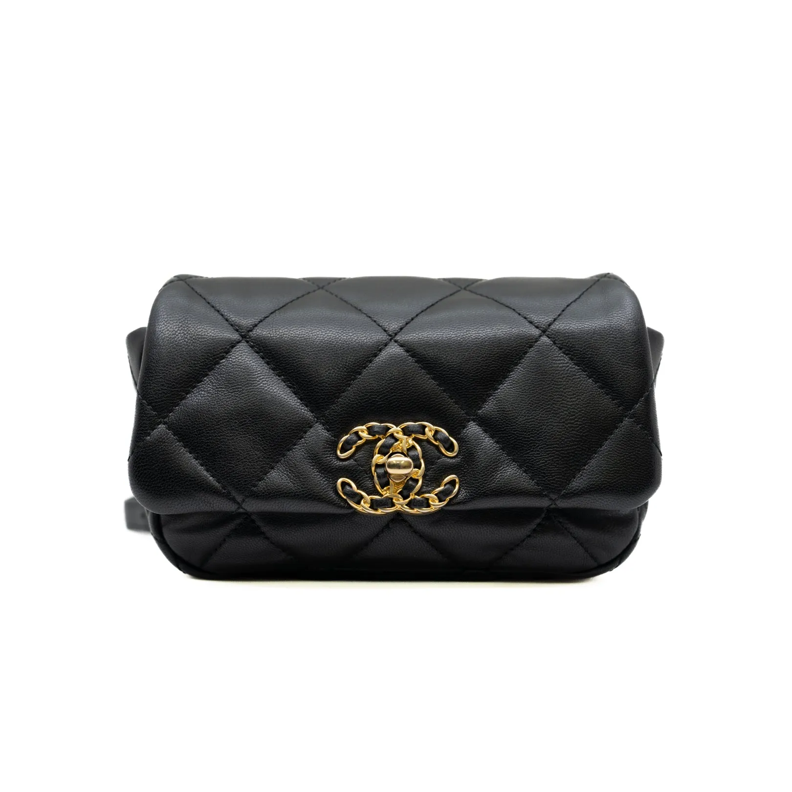 19 Waist Bag In Black Lambskin Multi Hardware
