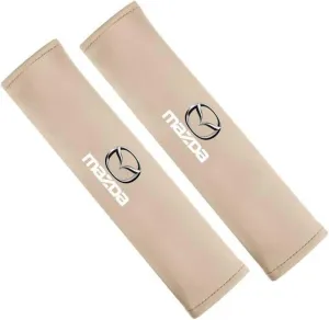 2 Pack Car Seat Belt Pads Cover for Mazda Biante 2008-2018, Seatbelt Shoulder Cover Cushion Seatbelt Strap Shoulder Strap Covers Travel Cushion Seat Belt Covers,Off White