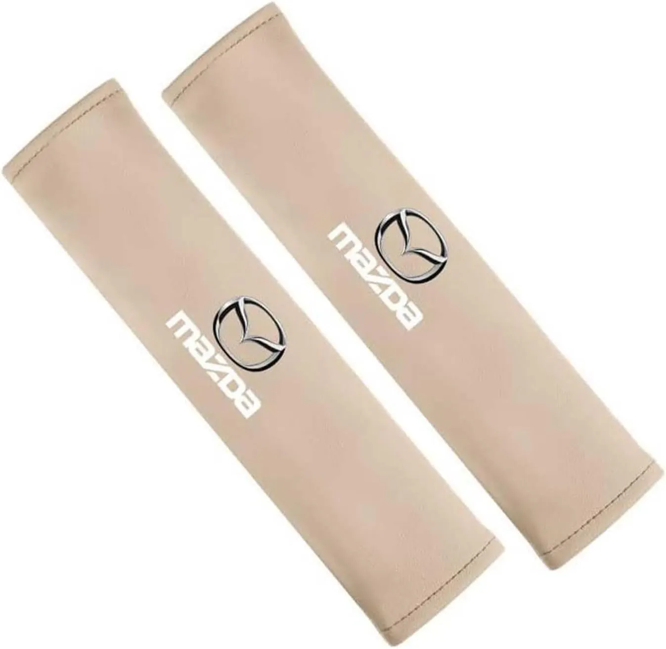 2 Pack Car Seat Belt Pads Cover for Mazda Biante 2008-2018, Seatbelt Shoulder Cover Cushion Seatbelt Strap Shoulder Strap Covers Travel Cushion Seat Belt Covers,Off White