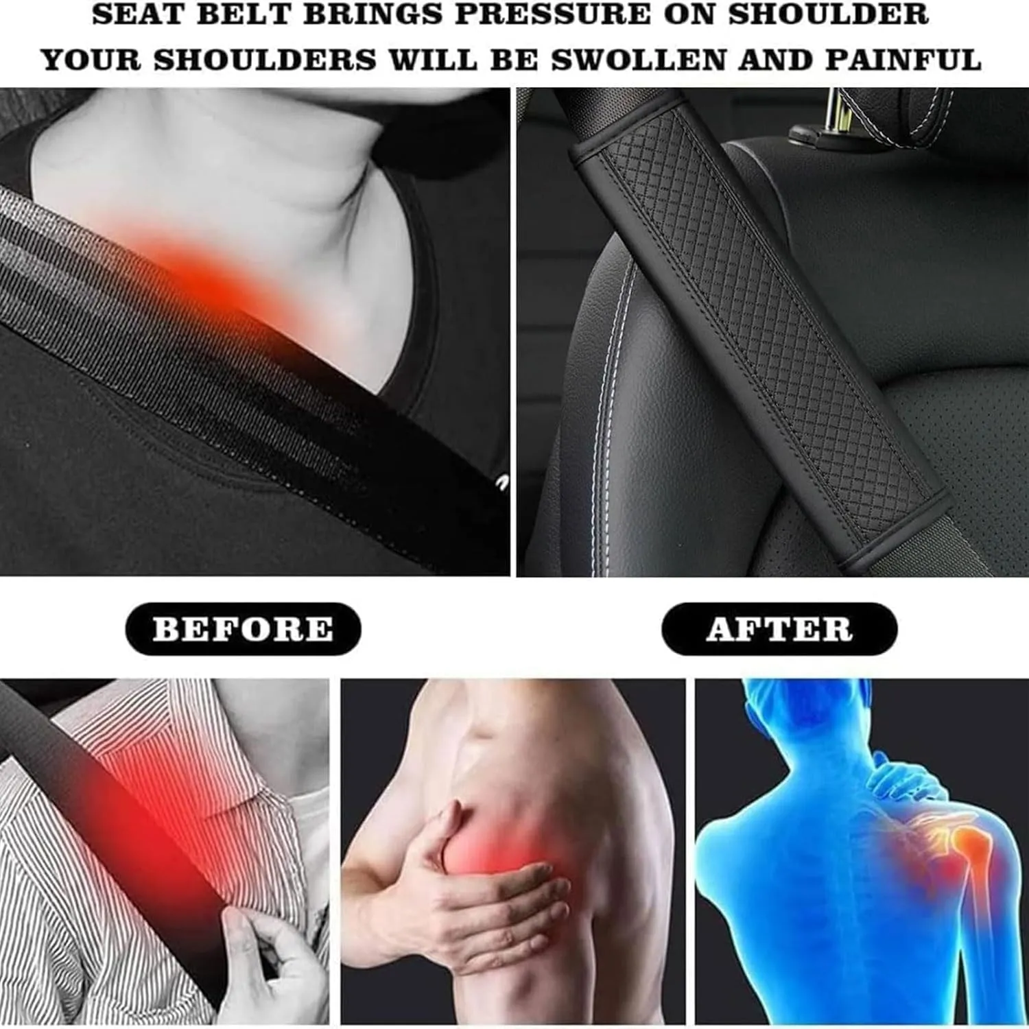 2 Pack Car Seat Belt Pads Cover for Mazda Biante 2008-2018, Seatbelt Shoulder Cover Cushion Seatbelt Strap Shoulder Strap Covers Travel Cushion Seat Belt Covers,Off White