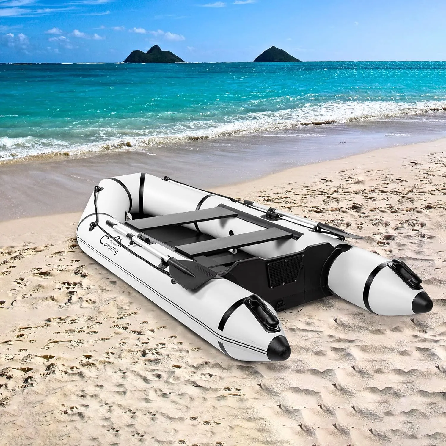 2 Person Inflatable Boat, Raft Inflatable Kayak with Foot Pump & Paddle 【US in Stock】 Inflatable Boat for Adults,Portable Fishing Boat