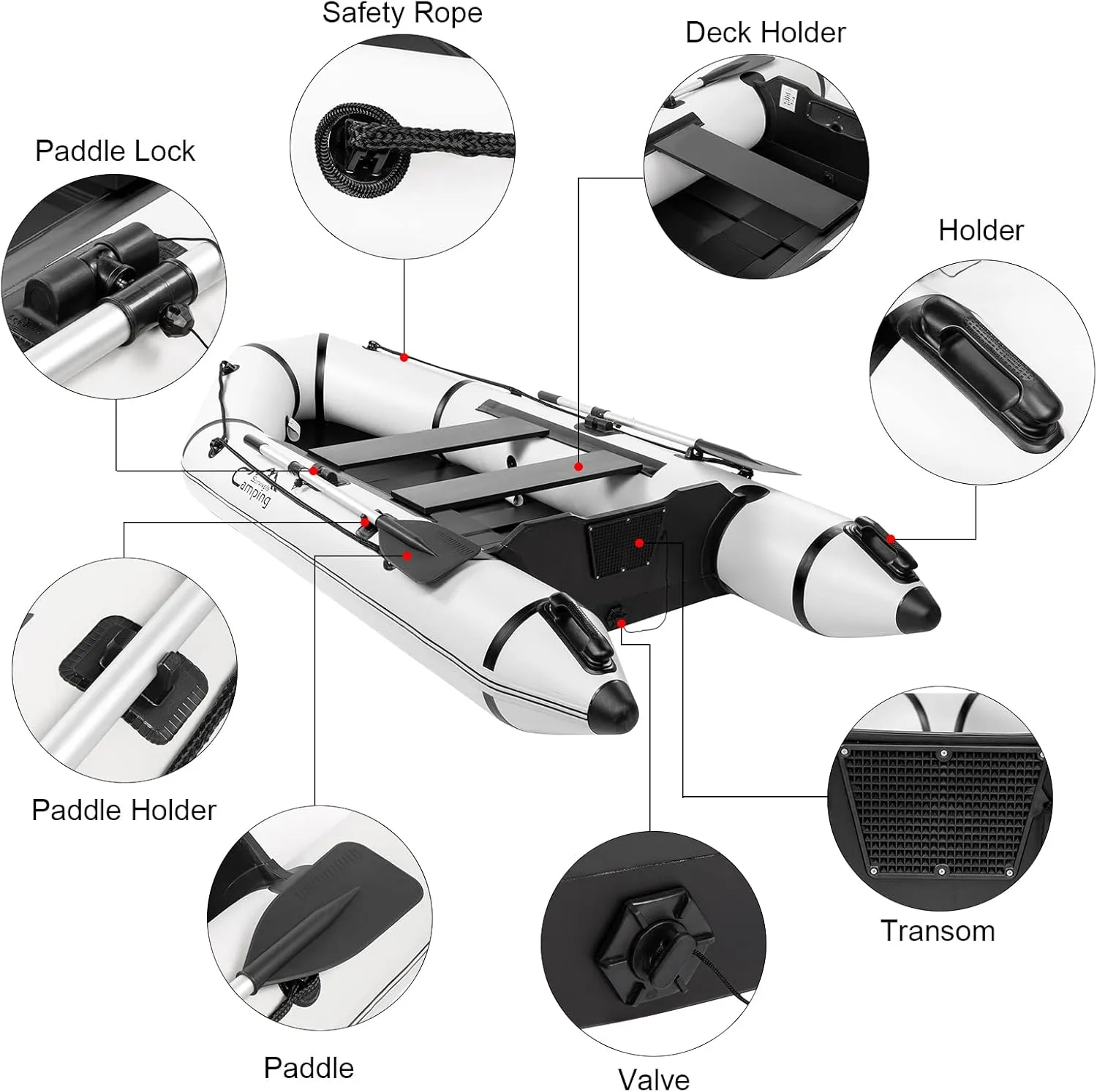 2 Person Inflatable Boat, Raft Inflatable Kayak with Foot Pump & Paddle 【US in Stock】 Inflatable Boat for Adults,Portable Fishing Boat