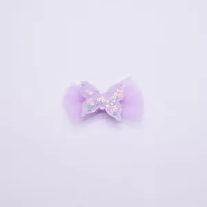 20 Pcs Sequin Butterfly Bows, Mesh Bowknot for Crafts, Sewing, Hair Clip Making, Clothing Accessories, Purple