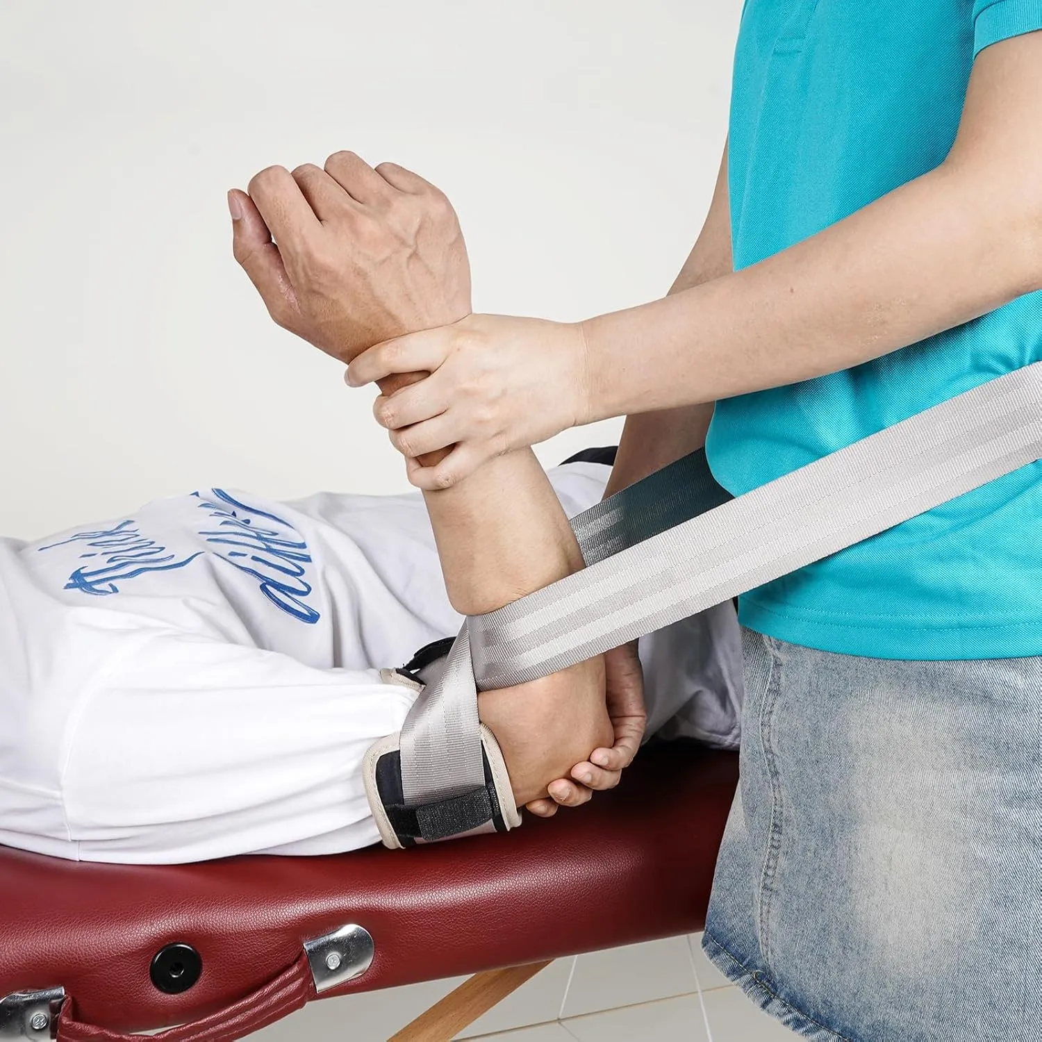 2025 New Extremity Mobilization Belt – Versatile Strap for Physical Therapy, Rehab, Stretching, Joint Release & Pain Relief | Mulligan Technique, Traction Aids, Decompression, Massage (White)