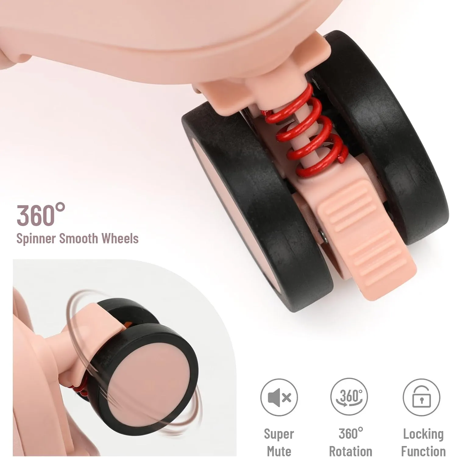 22 Inch TSA Lock Luggage with Seat for Adults and Kids,Lockable Spinner Wheels Suitcase with Seat Belt and Cover (TSA Luggage with Seat Pink)