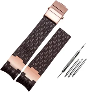 22x20mm DIVER and MARINE Waterproof Silicone Rubber watchband Wrist Watch Band Belt For Ulysse Nardin Man strap tools