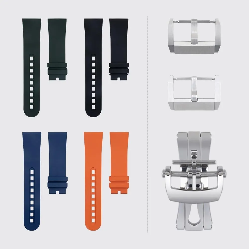 23.0Mm Fluorous Rubber Soft WatchBands For Blancpain Strap Fifty Fathoms 5000 5015 Watch Belt Bracelets Replacement watch strap