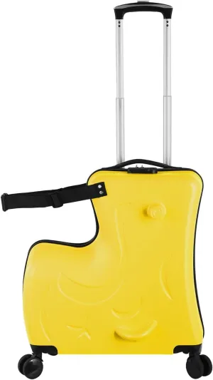24" Carry Kids Luggage for Kids Aged 6-12, Ride Suitcase with Silent Wheels, Safety Belt, Combination Lock, Handlebars and Pedals, Equipped With Duffel Bag for Carry Luggage (blue)