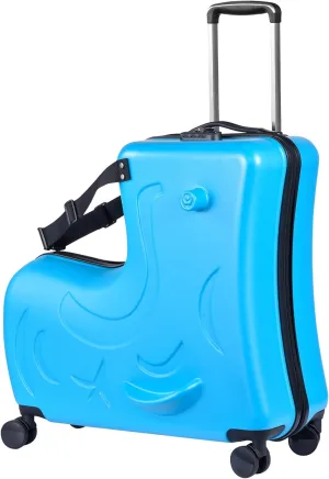 24" Ride Suitcases for Kids 6-12 | Toddler Ride On Suitcase W Safety Belt | Kids Carry Luggage With Silent Wheels | Toddler Suitcase Combination Lock for Kid | Equipped With Handlebars Pedals