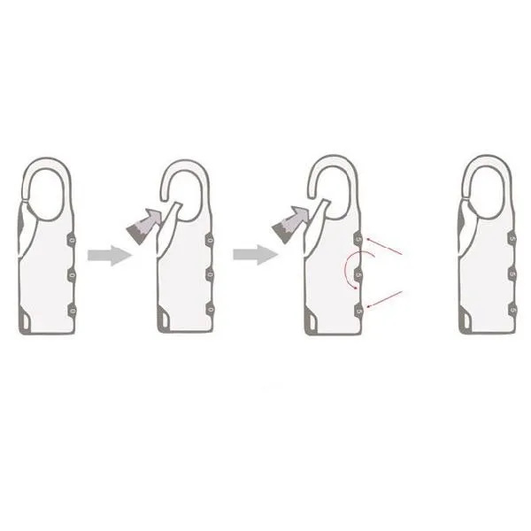 2pcs Alloy Columbia Combination Password Luggage Lock Padlock Random Color