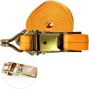 2pcs Luggage Binder Cargo Tightening Belt with Hook High-Strength Binding Device for Secure Cargo Transport and Storage Ratchet Design Orange