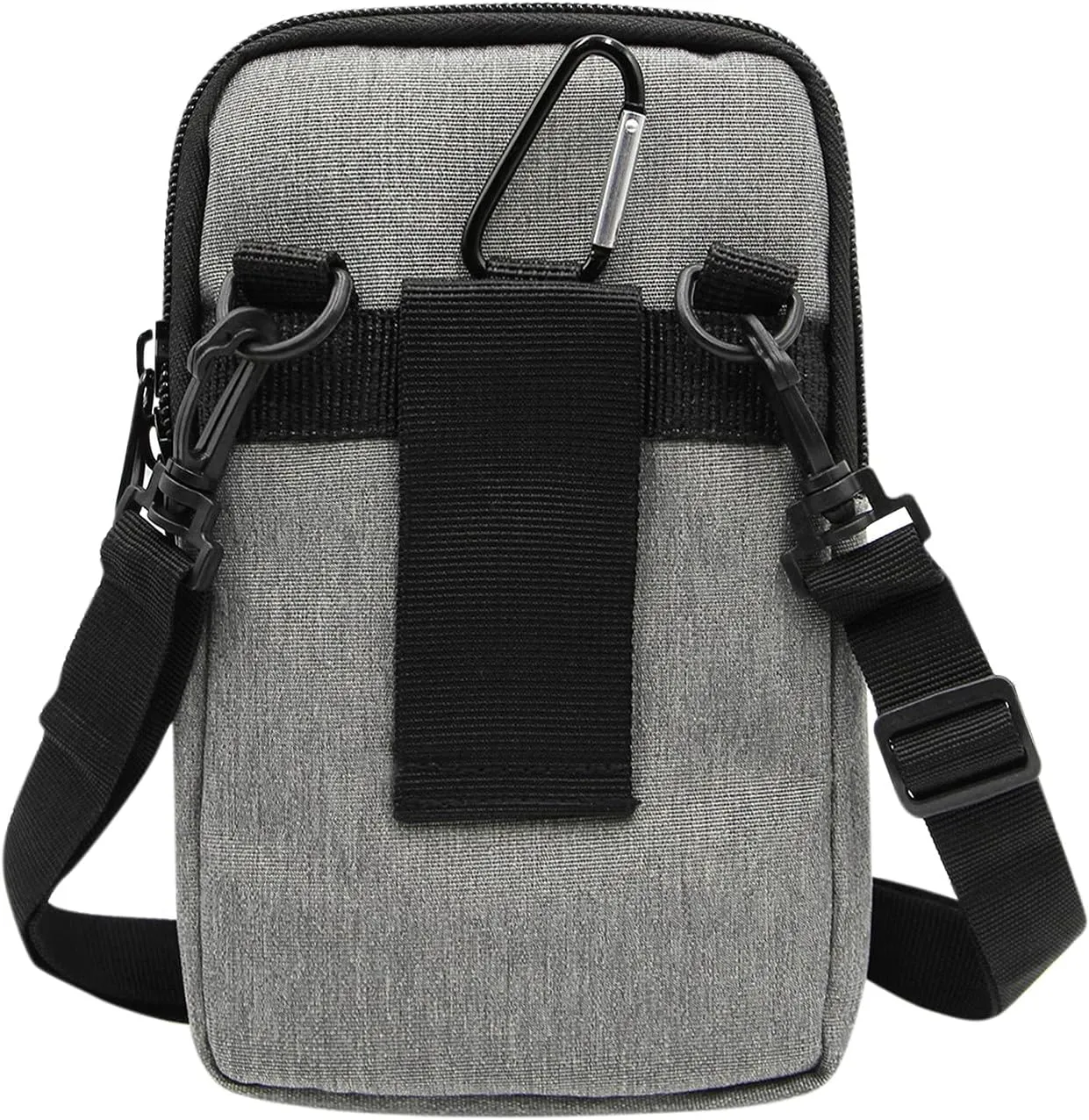 3-Layers Waterproof Cell Phone Pouch Crossbody Purse Oxford Fabric Belt Bag Wallet for Men Women