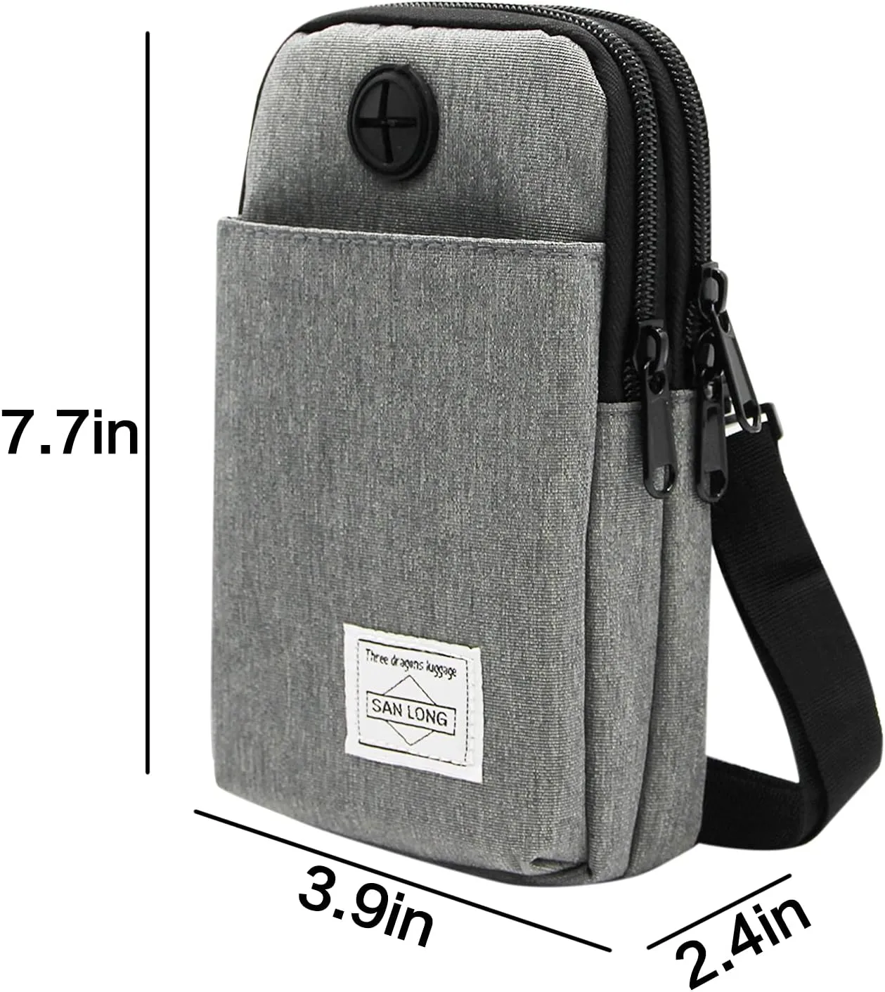 3-Layers Waterproof Cell Phone Pouch Crossbody Purse Oxford Fabric Belt Bag Wallet for Men Women