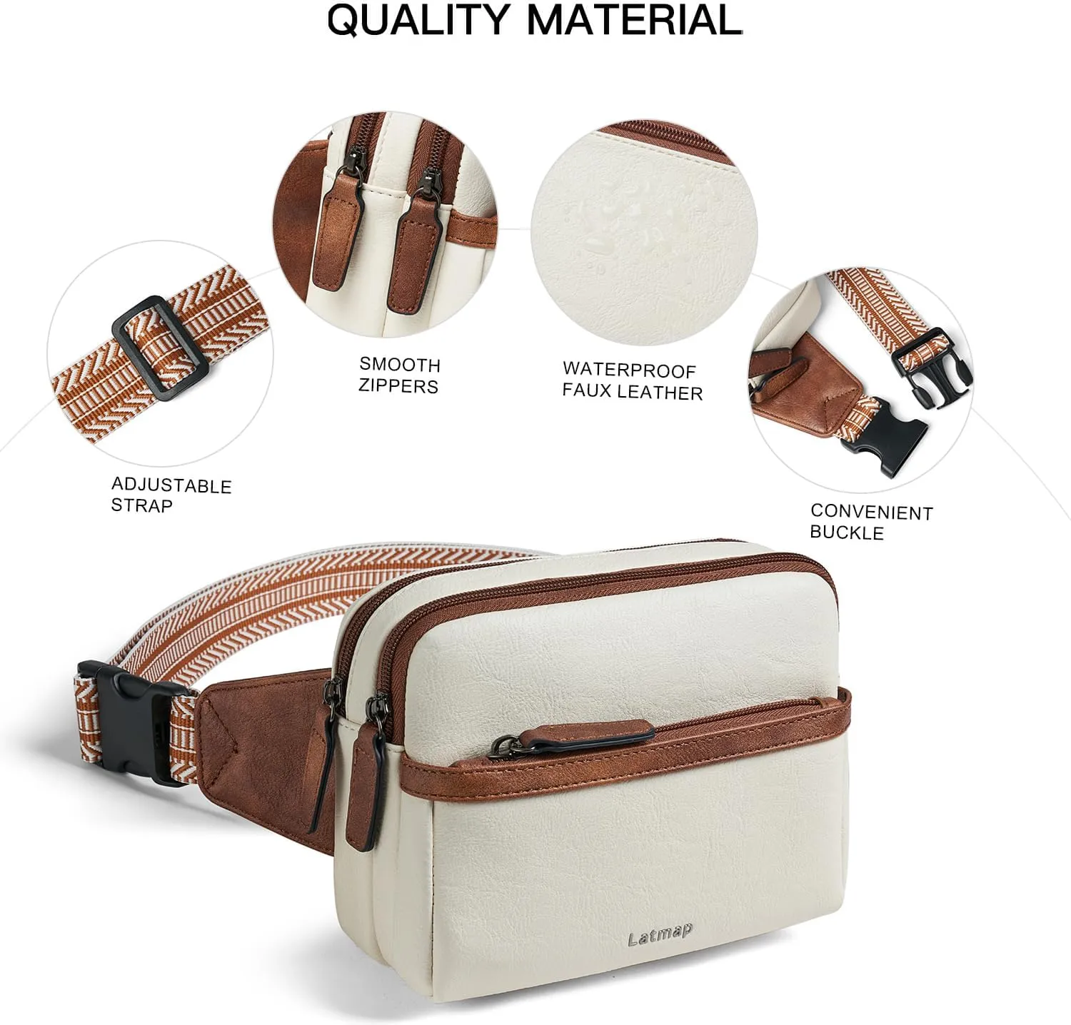 3L Fanny Packs Belt Bag for Women Small Everywhere Crossbody Bag Waist Bag Faux Leather Sling Chest Bag Purse