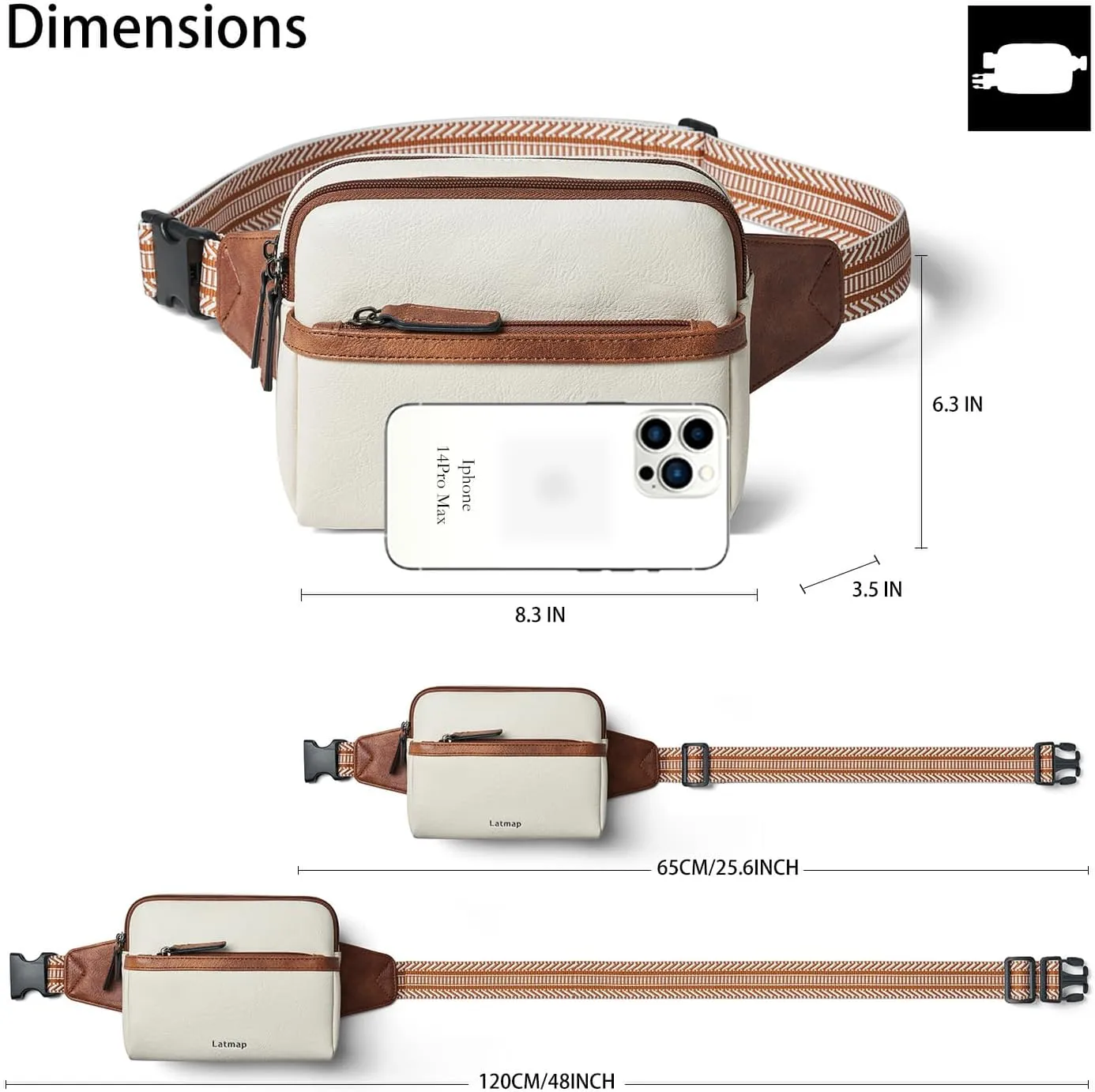 3L Fanny Packs Belt Bag for Women Small Everywhere Crossbody Bag Waist Bag Faux Leather Sling Chest Bag Purse