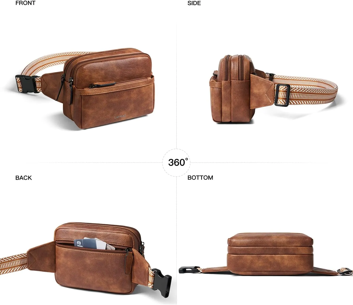3L Fanny Packs Belt Bag for Women Small Everywhere Crossbody Bag Waist Bag Faux Leather Sling Chest Bag Purse