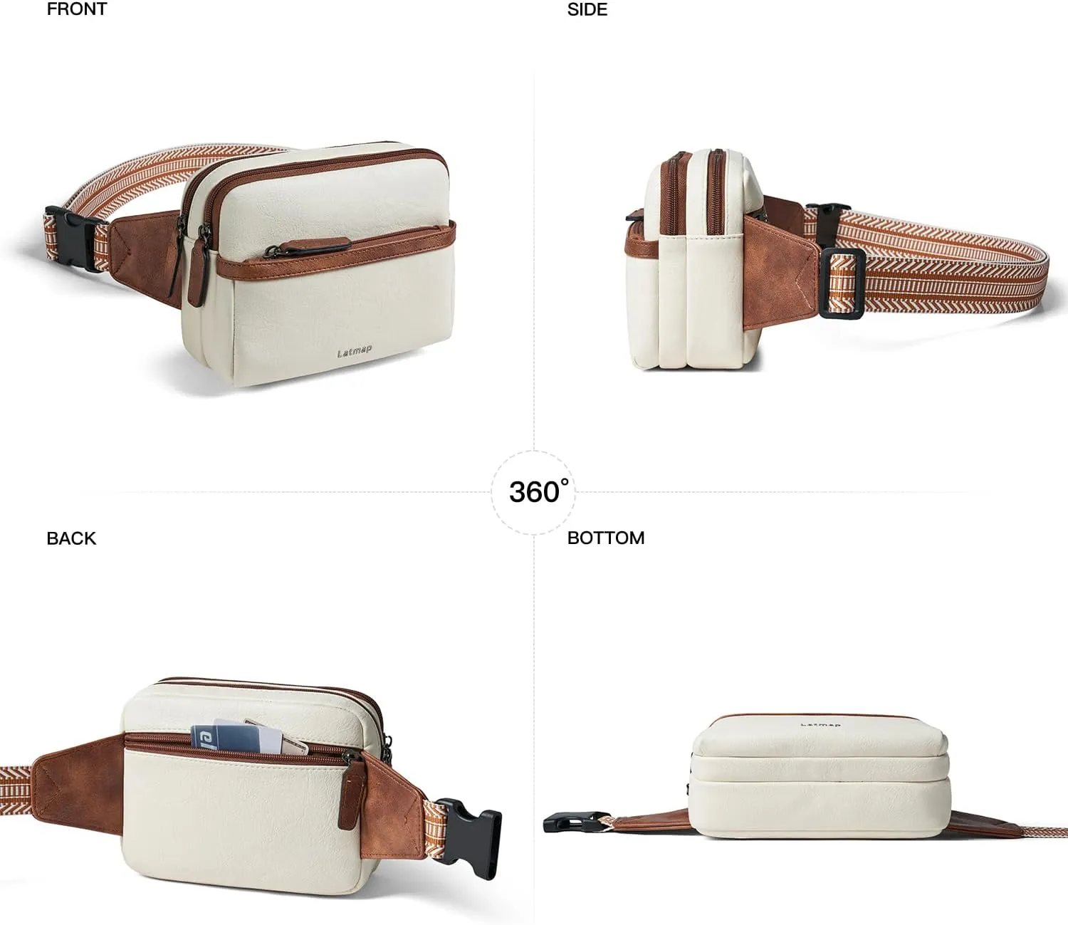 3L Fanny Packs Belt Bag for Women Small Everywhere Crossbody Bag Waist Bag Faux Leather Sling Chest Bag Purse