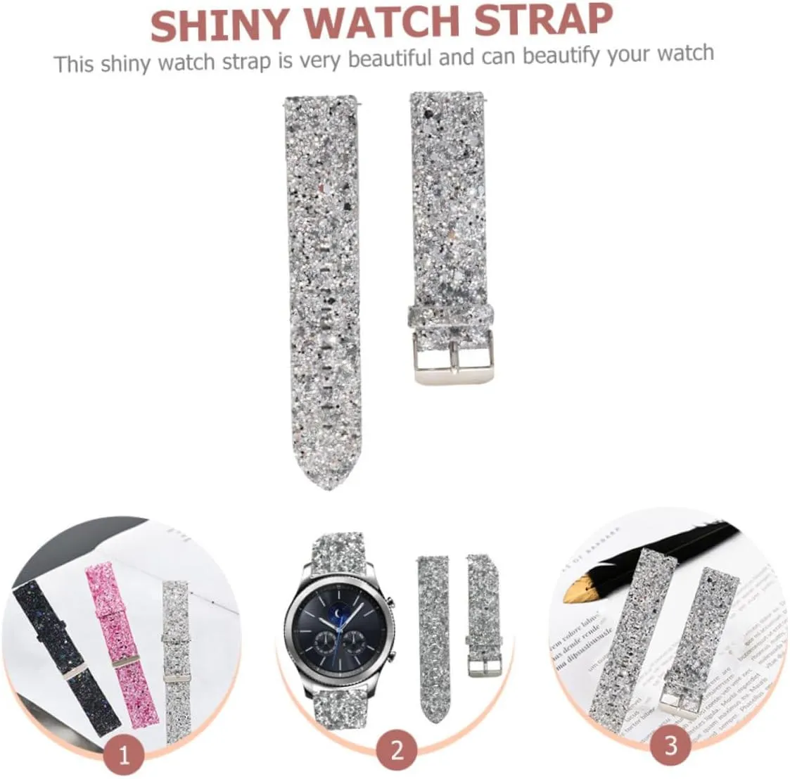 3pcs Strap Watches Wristwatch Band Watch Active 2 Bands Watch Belt Non-slip S3 Decorative Belt