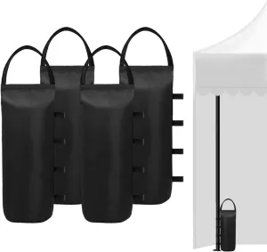 4 (Black) Cylindrical Sand Bags Weights for Canopy Weight Bag Outdoor Advertising Tent Sunshade Fixed Windproof sandbag Bag Weight Bags for Pop up Canopy Tent (Without Sand)