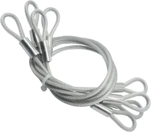 4 pcs 20 inch (50cm) 5mm Thickness Vinyl Cover Coated Galvanized Steel Wire Cable with Loops Security Lanyard Rope Tether Lock, Clear