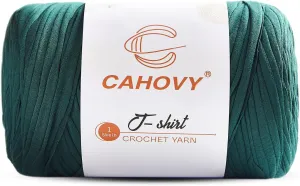 400g T-Shirt Yarn Crochet Yarn for Beginner Crochet Bags/Basket/Coaster,400G/110yds High Elastic Polyester Thick Tshirt Dark Green