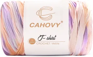 400g T-Shirt Yarn Crochet Yarn for Beginner Crochet Bags/Basket/Coaster,400G/110yds High Elastic Polyester Thick Tshirt Pink&Purple