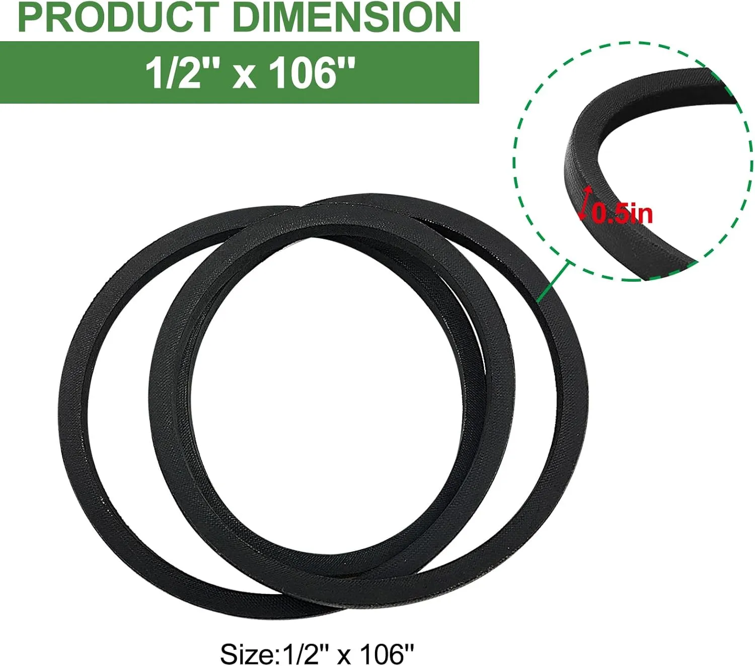 405143 532405143 584453101 Husqvarna AYP Craftsman 7133156 Lawn Tractor Mower Deck Belt with 46" Deck 1/2" x 106"