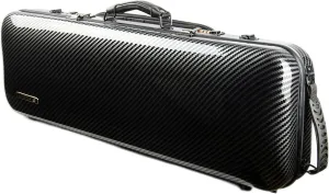 4/4 Full Size Violin case High-Strength Carbon Fiber Rectangular Violin Music Bag With Combination Lock and Extra Bag Black Violin Hard Case (VB-Square-Black Stripe spot)