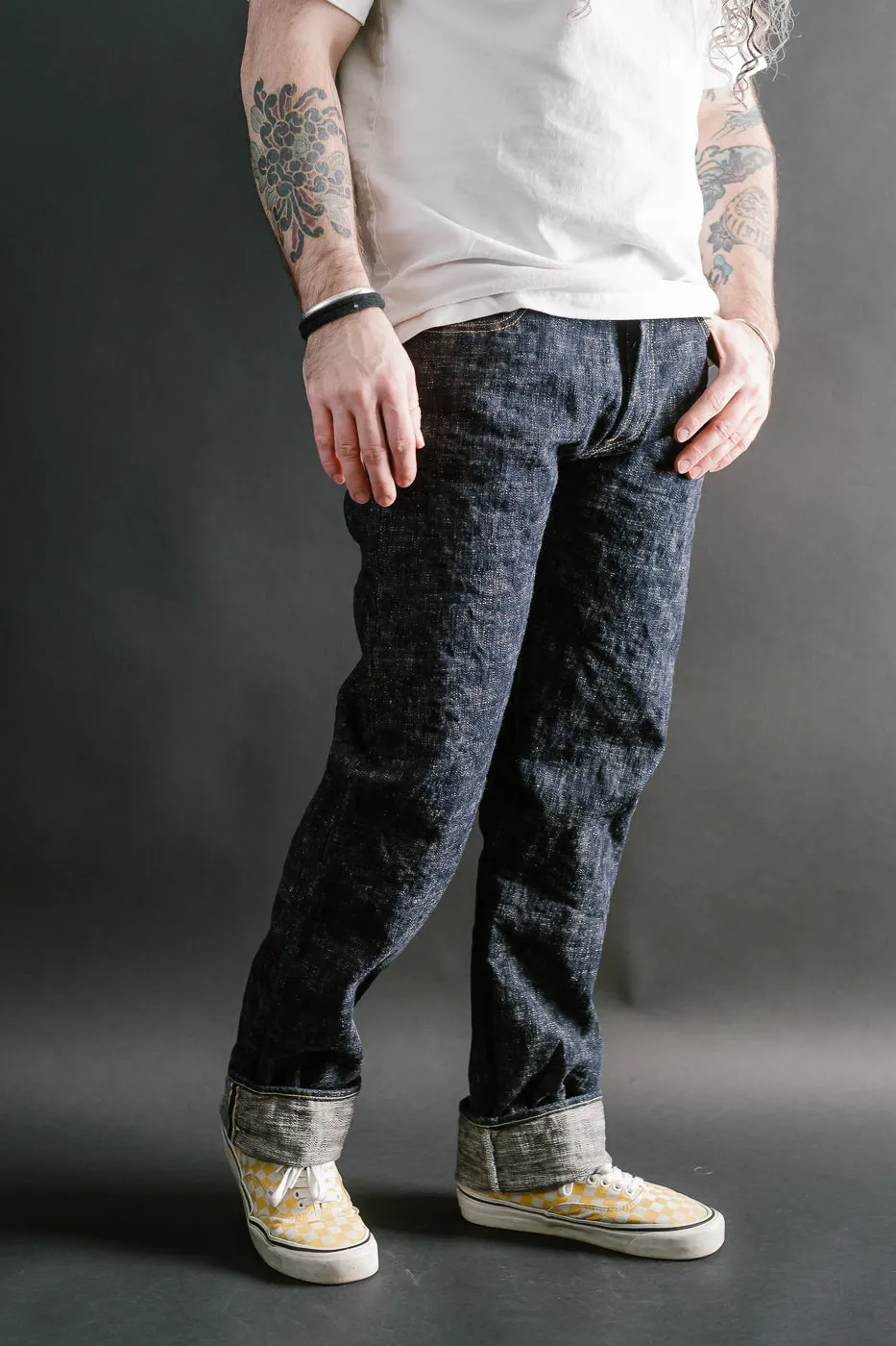 505-KA - 17oz "Kasuri" Slub Selvedge Denim - Retro Style Regular Straight