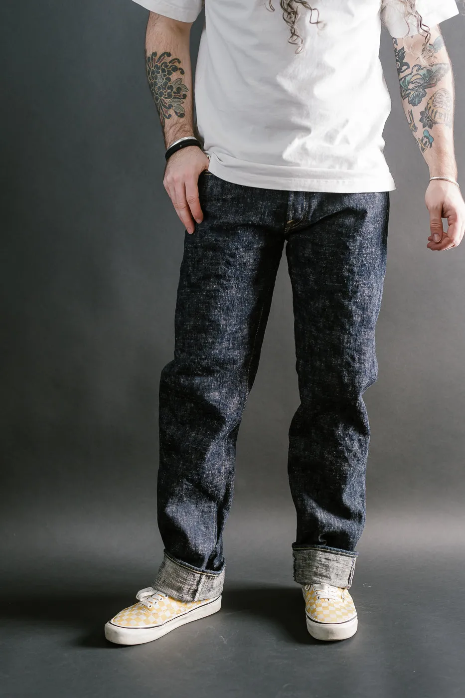 505-KA - 17oz "Kasuri" Slub Selvedge Denim - Retro Style Regular Straight