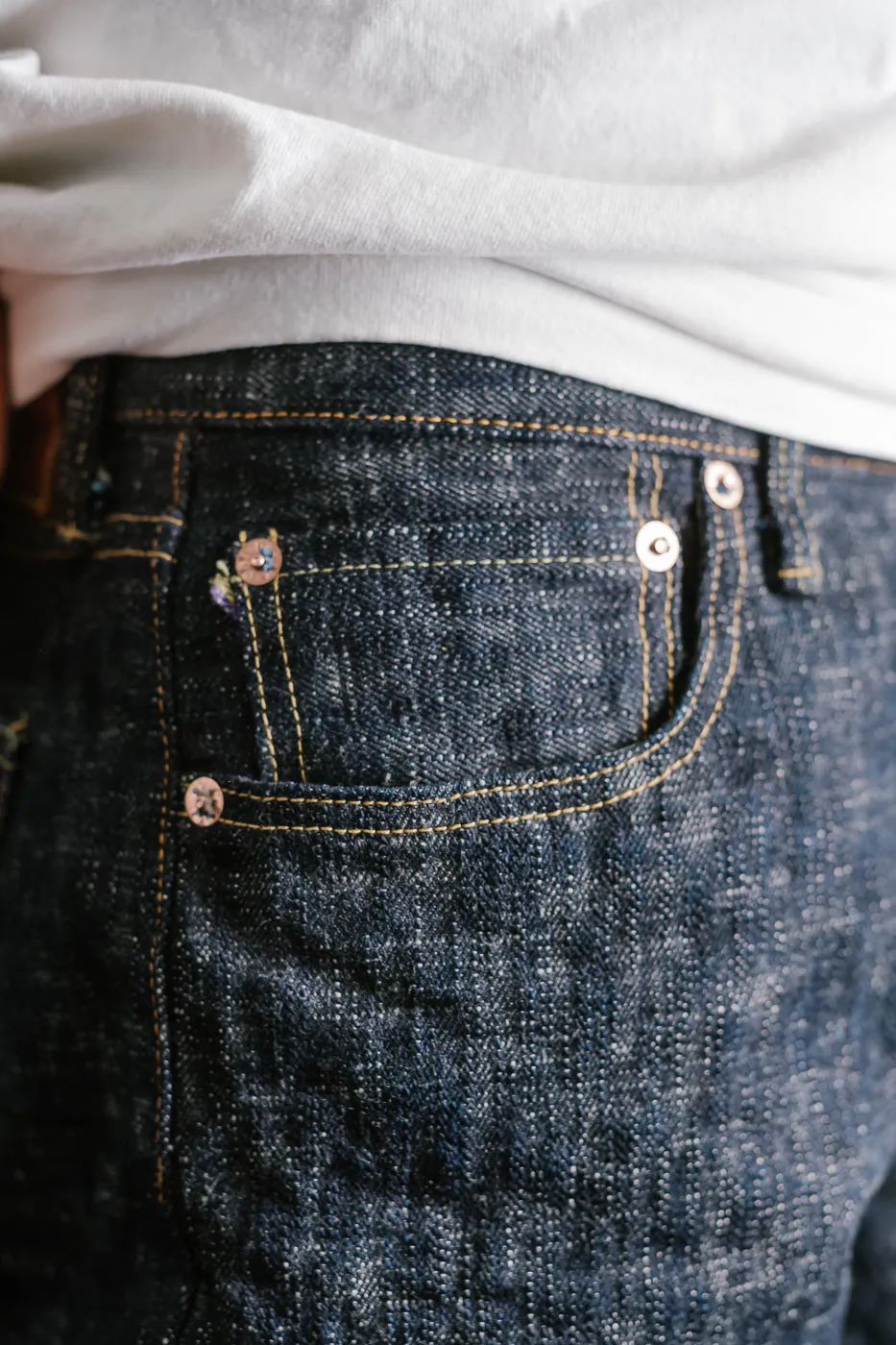 505-KA - 17oz "Kasuri" Slub Selvedge Denim - Retro Style Regular Straight