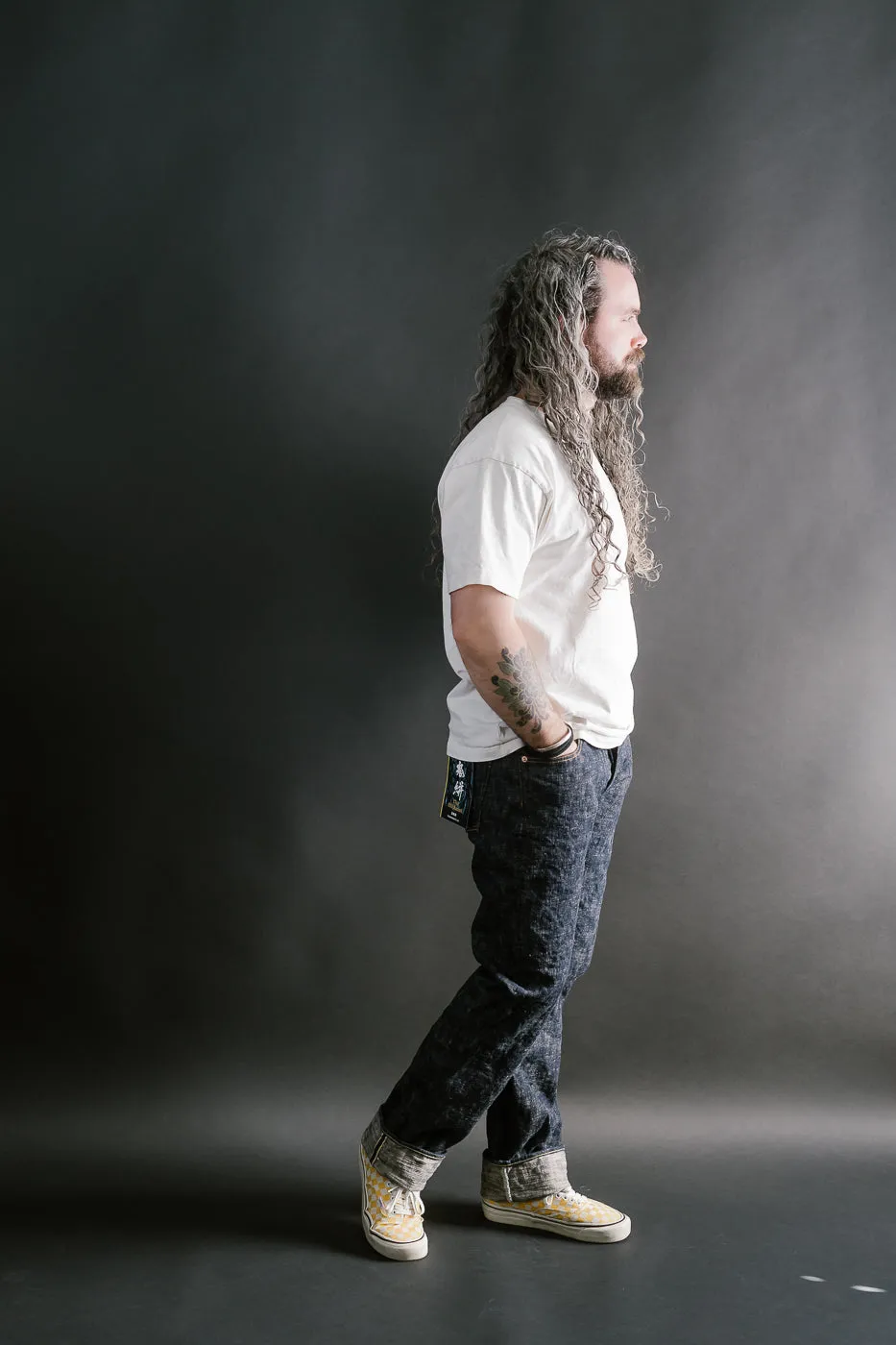 505-KA - 17oz "Kasuri" Slub Selvedge Denim - Retro Style Regular Straight