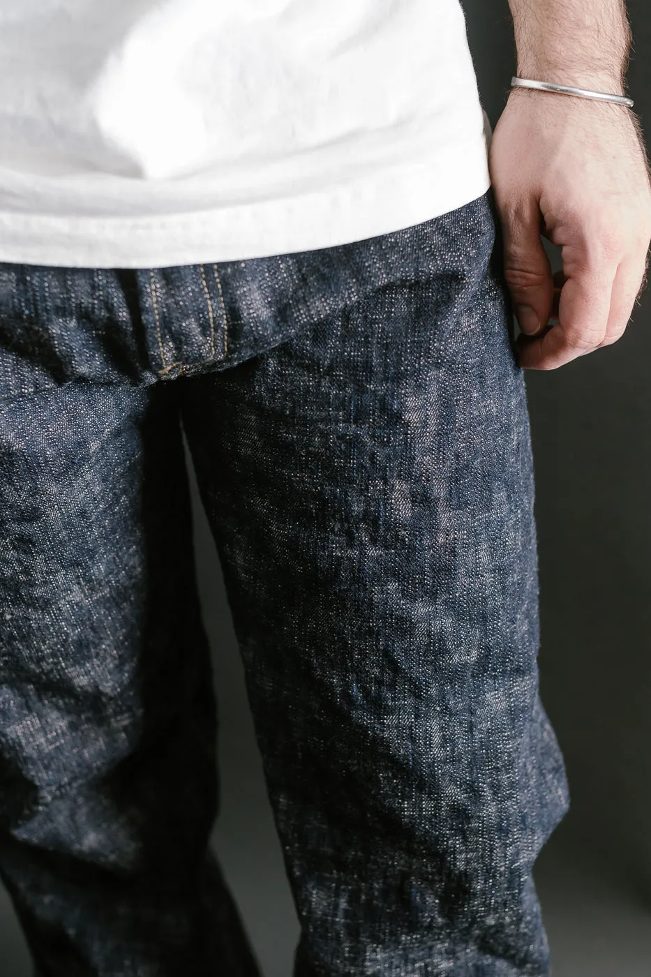 505-KA - 17oz "Kasuri" Slub Selvedge Denim - Retro Style Regular Straight