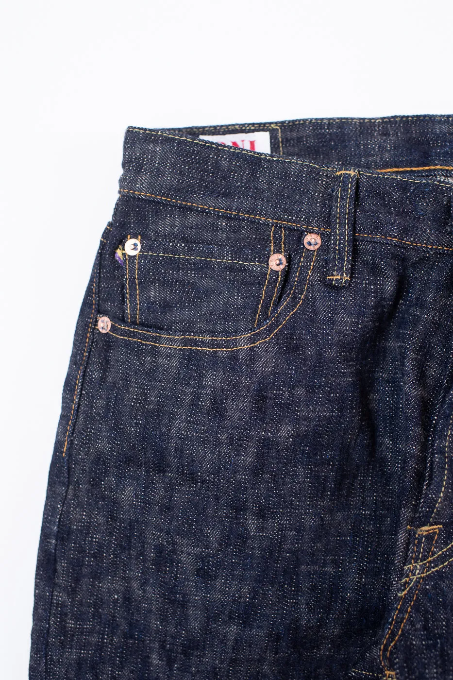 505-KA - 17oz "Kasuri" Slub Selvedge Denim - Retro Style Regular Straight