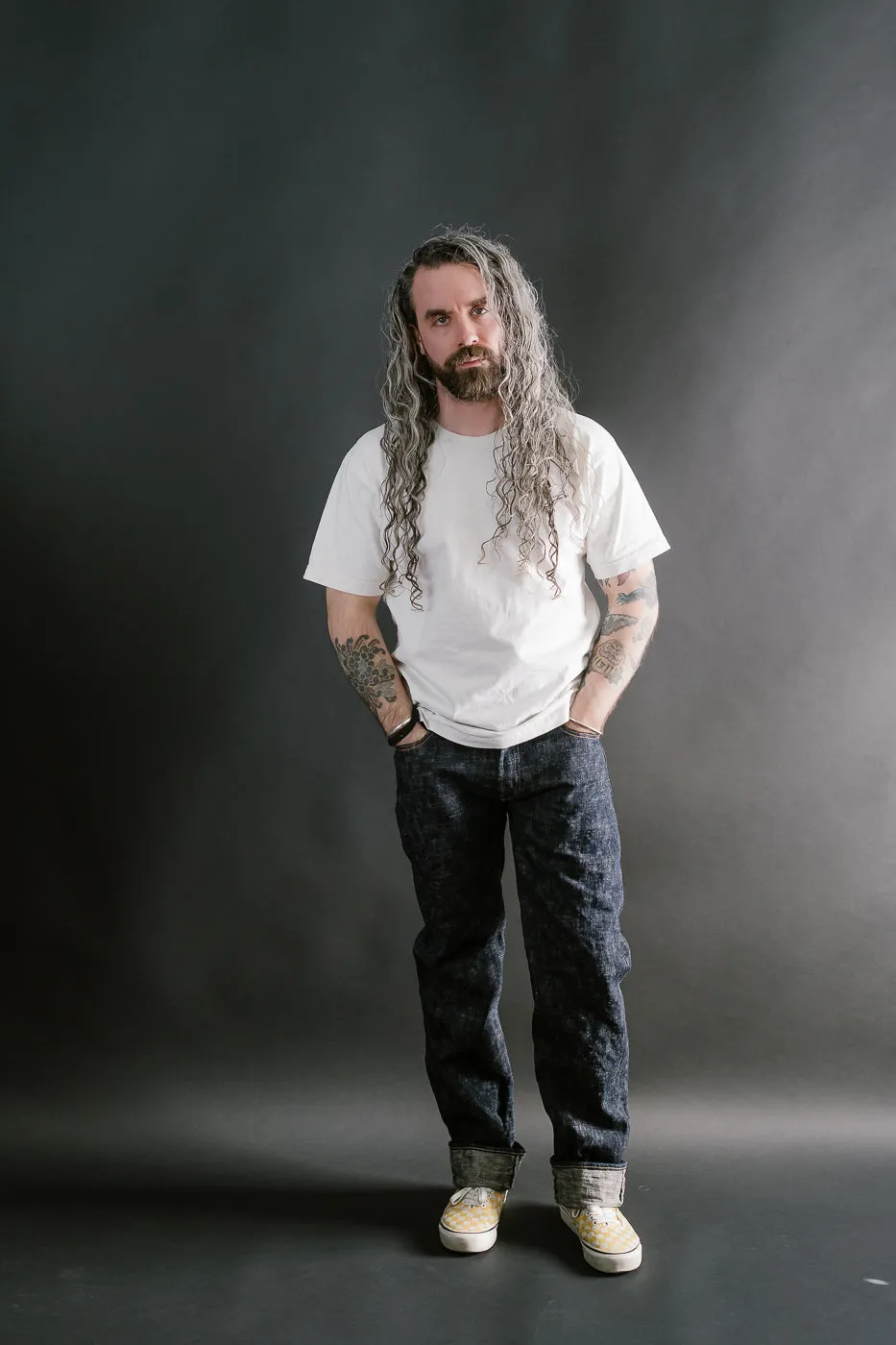 505-KA - 17oz "Kasuri" Slub Selvedge Denim - Retro Style Regular Straight