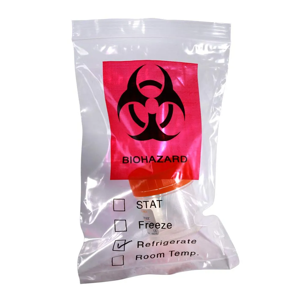 6 x 9" 3-Wall Biohazard Specimen Transport Bags (1,000 Bags) - Pack of 2