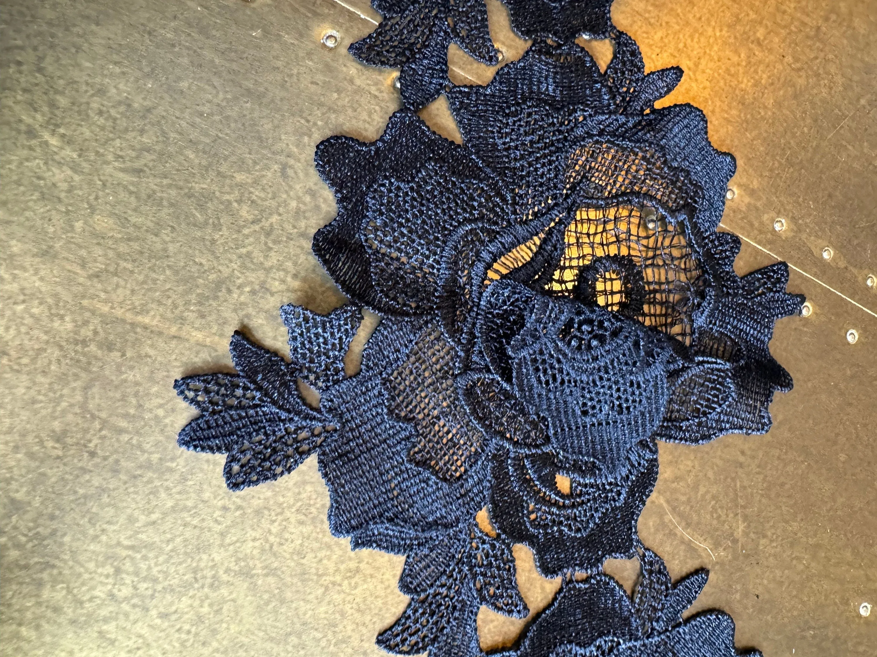 7” Wide Flower Leaf Lace Trim, Black Lace, Soft Lace, 3D Wide Lace, Quality Lace, Dresses, Clothing, Craft Lace, Tops, Dresses