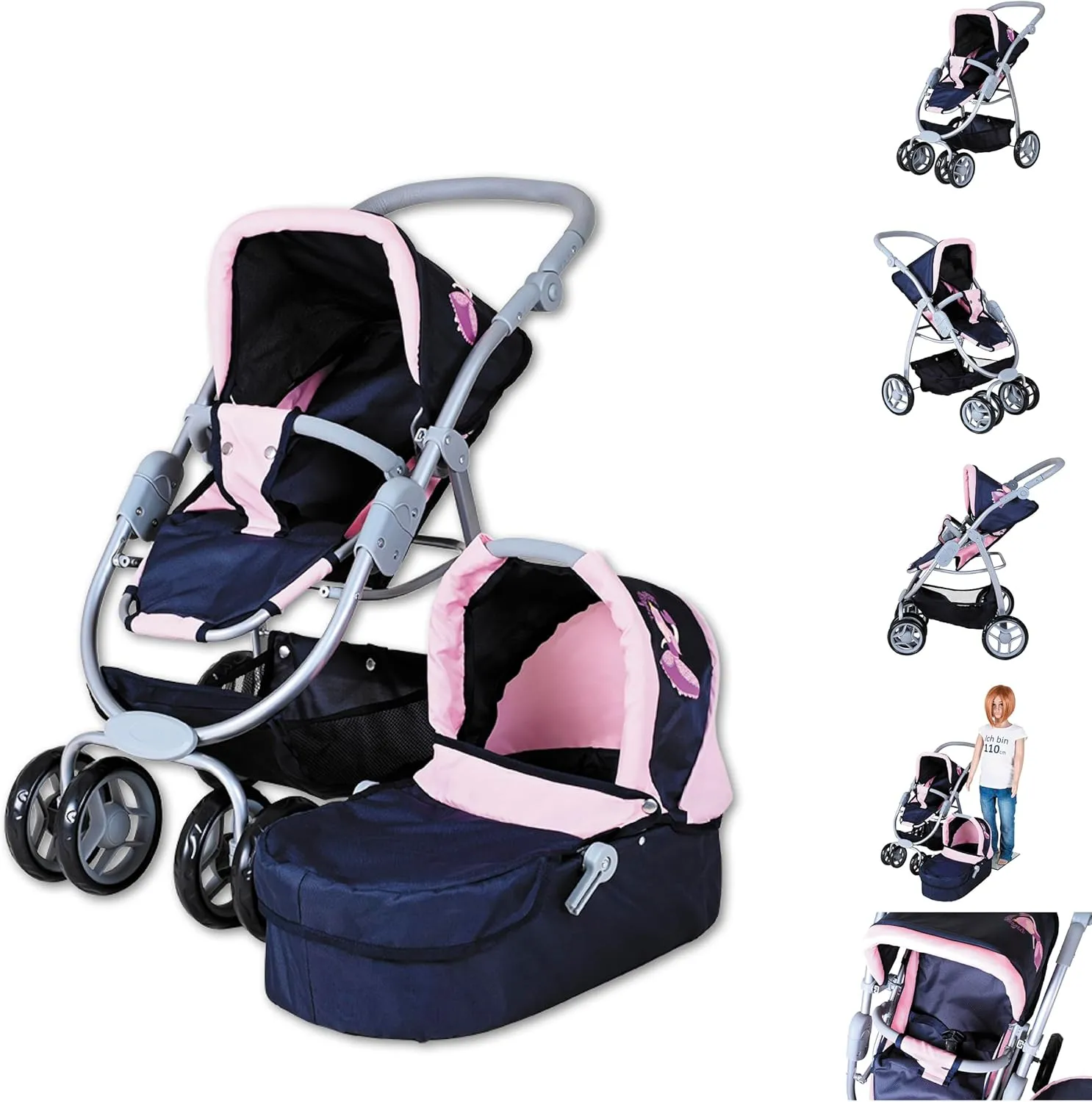 90742 Doll's Pram Coco Princess Blue