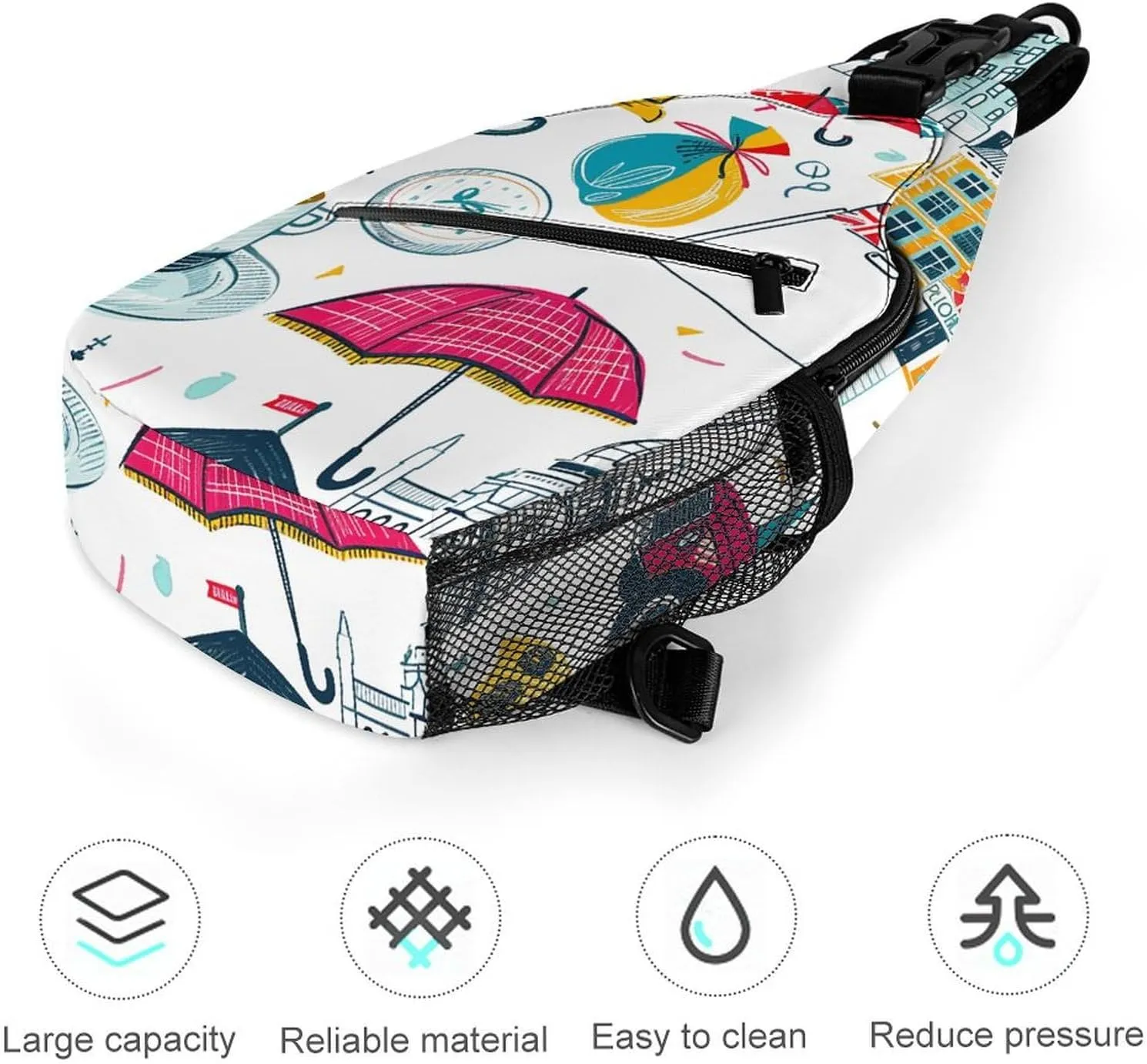 A Range of Sea Creatures Sling Bag Crossbody Bags Cross Body Bag Fanny Packs Chest Bags Sling Purses for Travel