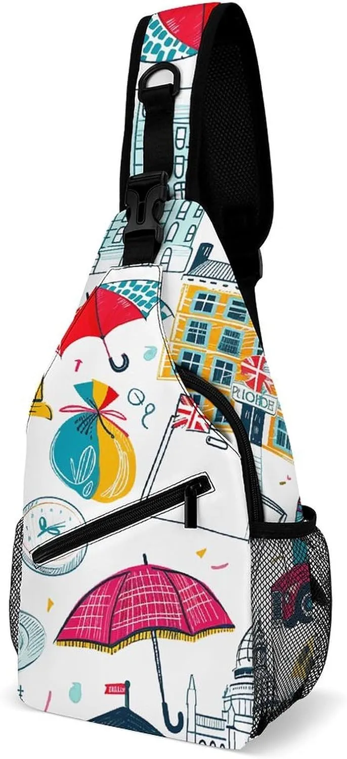 A Range of Sea Creatures Sling Bag Crossbody Bags Cross Body Bag Fanny Packs Chest Bags Sling Purses for Travel