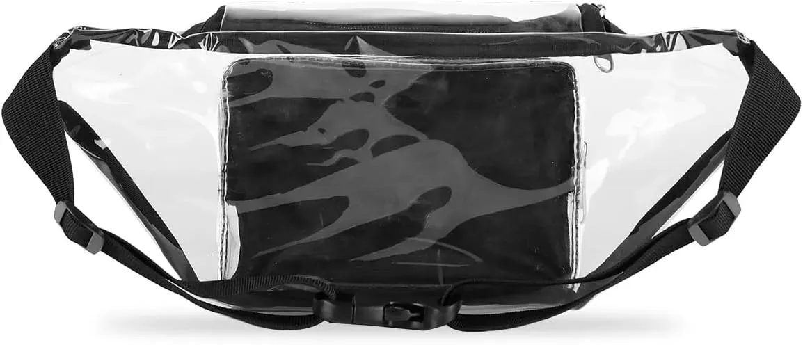Abstract Geometric Lines Clear Fanny Pack Stadium Approved Clear Crossbody Belt Bag for Women Men Transparent Waist Bag with Adjustable Strap for Concerts Sports Events Travel