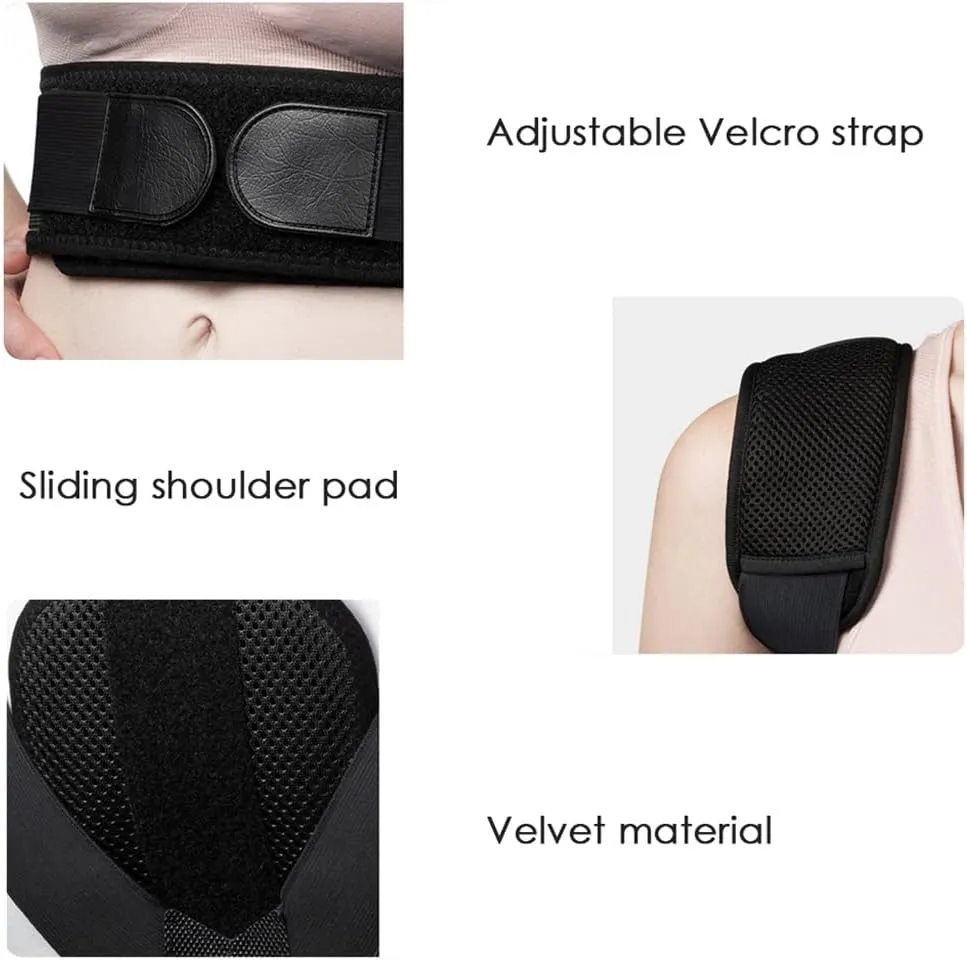 Adjustable Corrector Brace Belt Shoulder Waist Back Support Humpback Improve 2plates Support Belt (Black L Code)