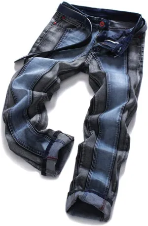 AITITIA Men's Ripped Regular Fit Jeans