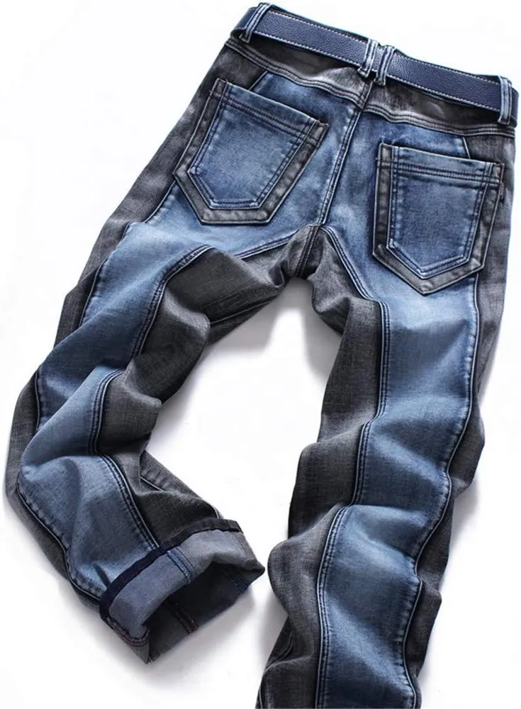 AITITIA Men's Ripped Regular Fit Jeans