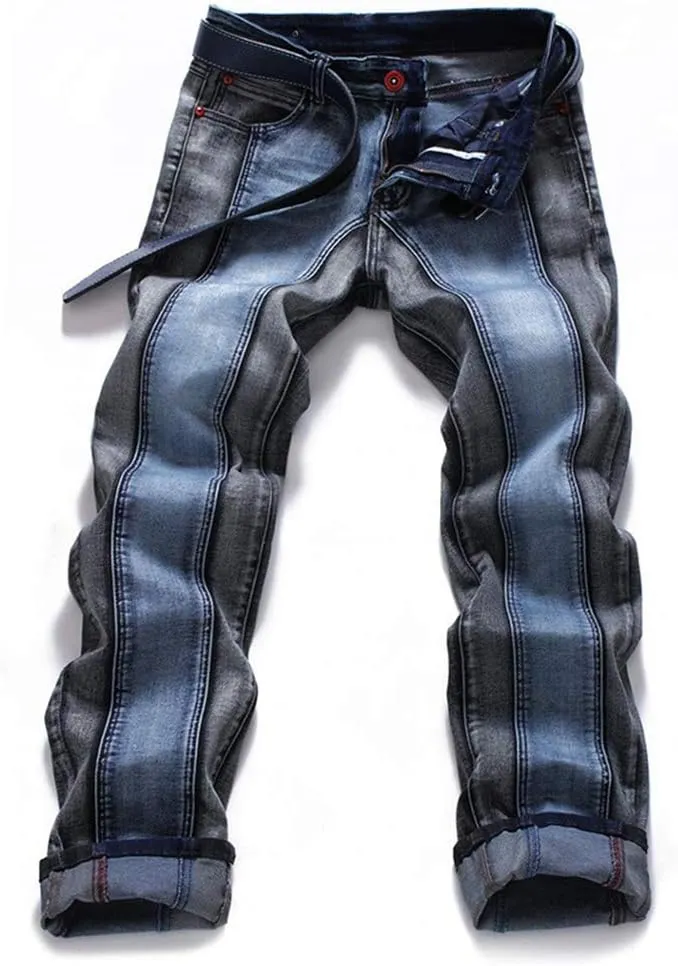 AITITIA Men's Ripped Regular Fit Jeans