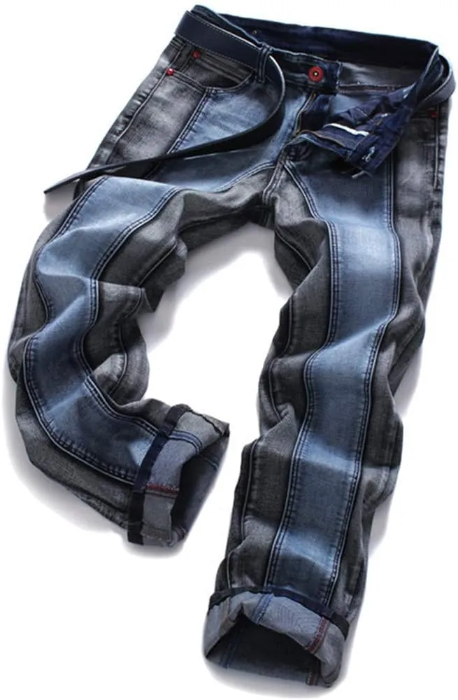AITITIA Men's Ripped Regular Fit Jeans