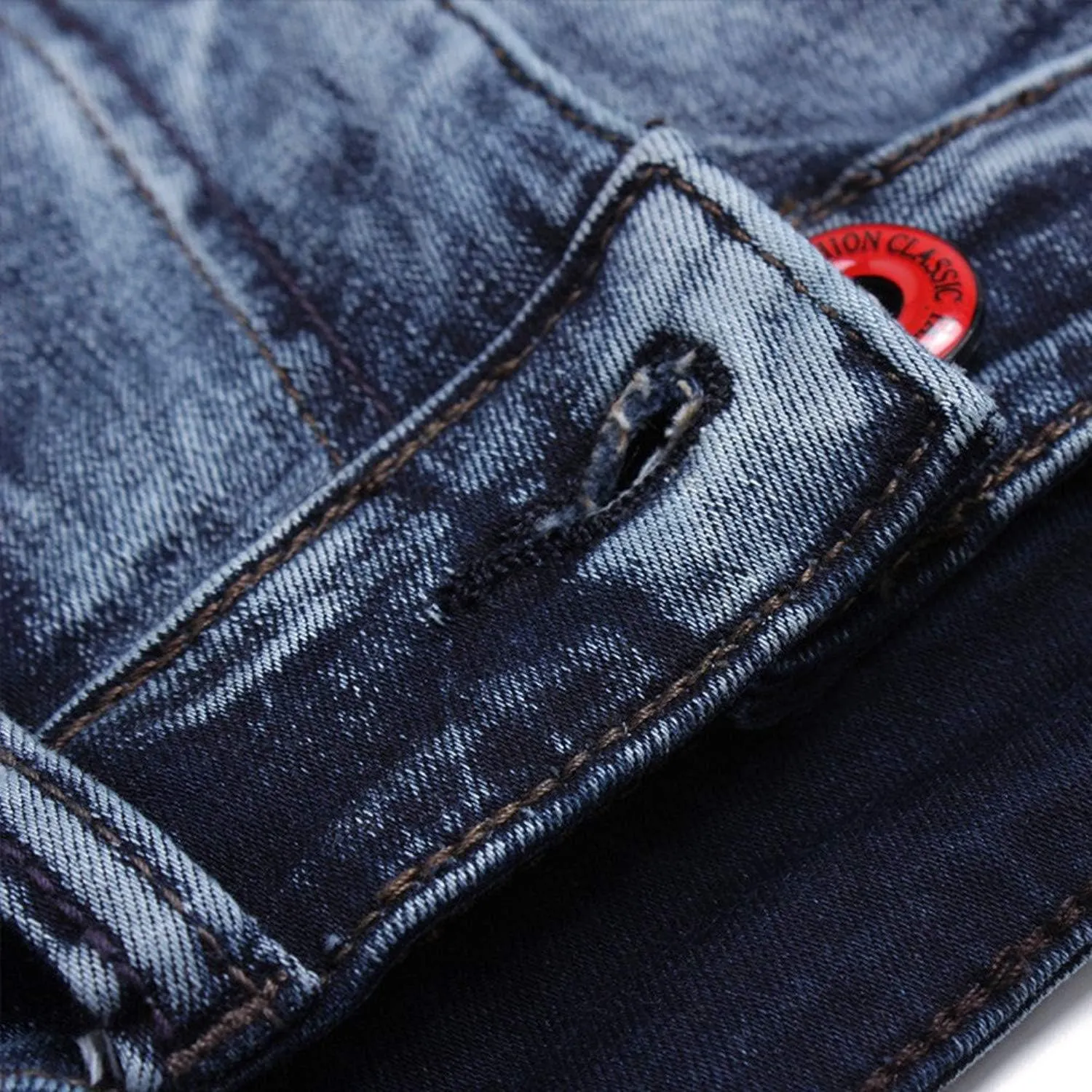 AITITIA Men's Ripped Regular Fit Jeans