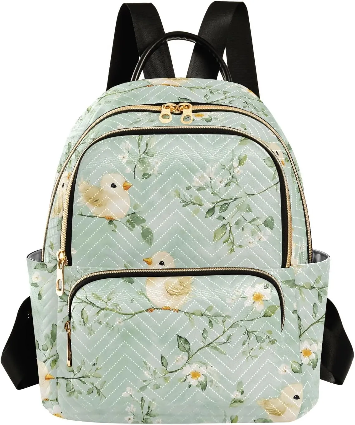 ALAZA Mini Backpack Purse for Women Lightweight Girls Small Size Chick Watercolour Green School Teens College Traveling